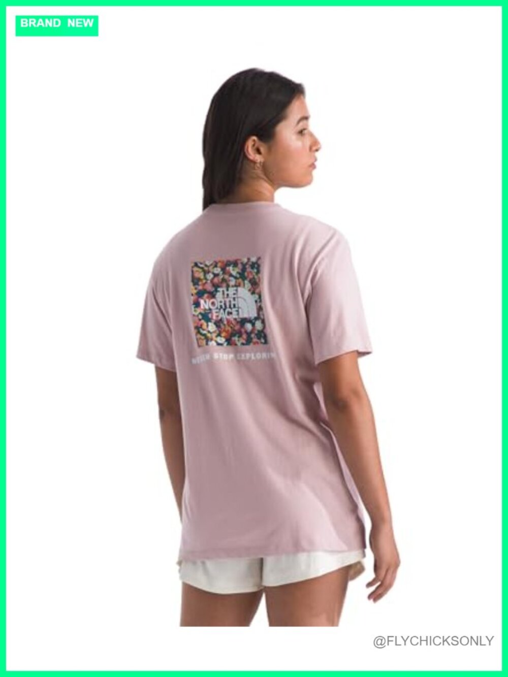 North Face Wildflower Relaxed Fit Short Sleeve Cotton Tee Outdoor Hiking
